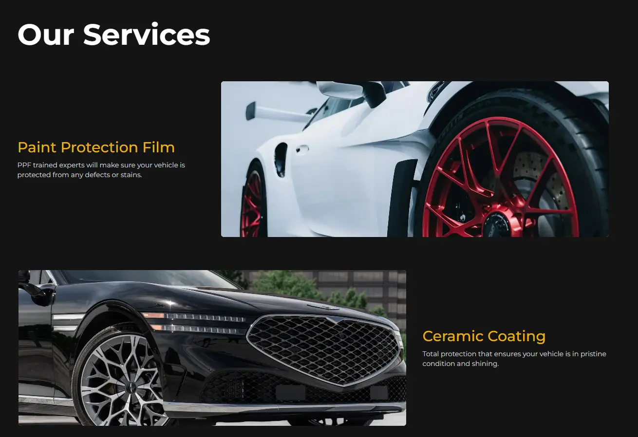 mobile car website redesign